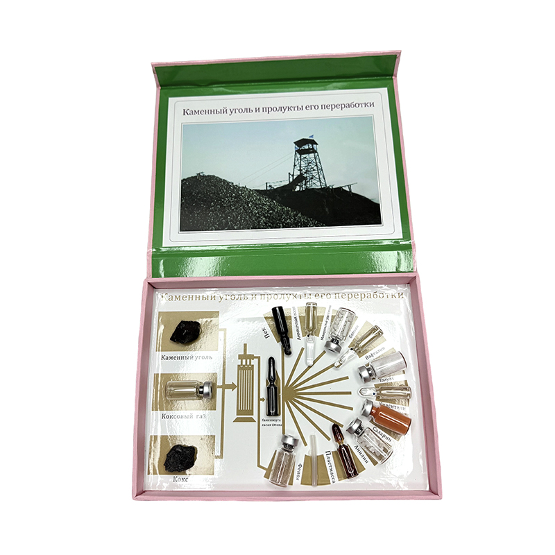 Muestra de procesamiento de carbón y producción