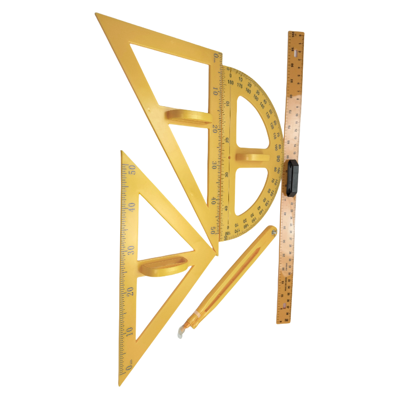 Medición del curso de las matemáticas escolares Triángulo de gran instrumento Regla Geometría de plástico Gobernante Juego de regla